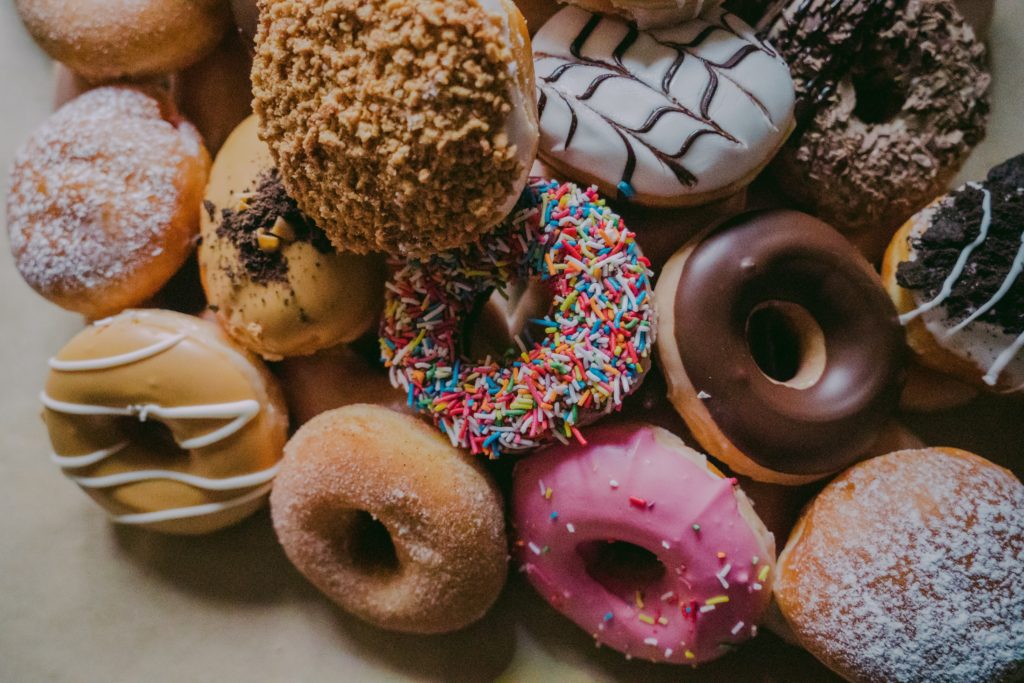 gemischte Donuts Zucker